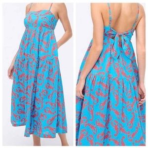 NWT J. CREW Factory Lobster Maxi Dress